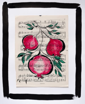 Polonaise Pomegranates - Original Signed Ink Painting
