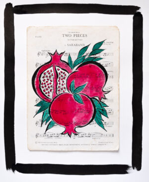 Saraband Pomegranates - Original Signed Ink Painting