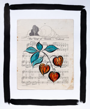 The Keys of Heaven Physalis - Original Signed Ink Painting